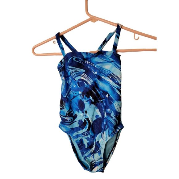 Peyton & Parker Girls Size 4T Swimsuit Blue One Piece Swim NWT - Picture 1 of 4